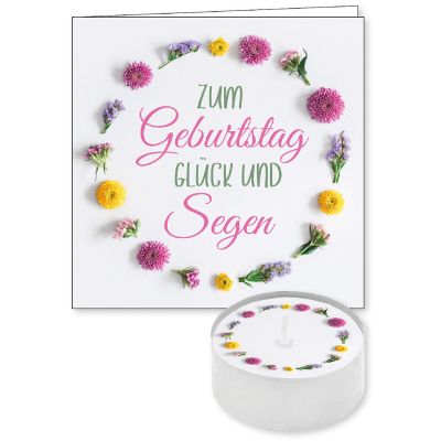 Lichtgruß "Zum Geburtstag Glück und Segen"