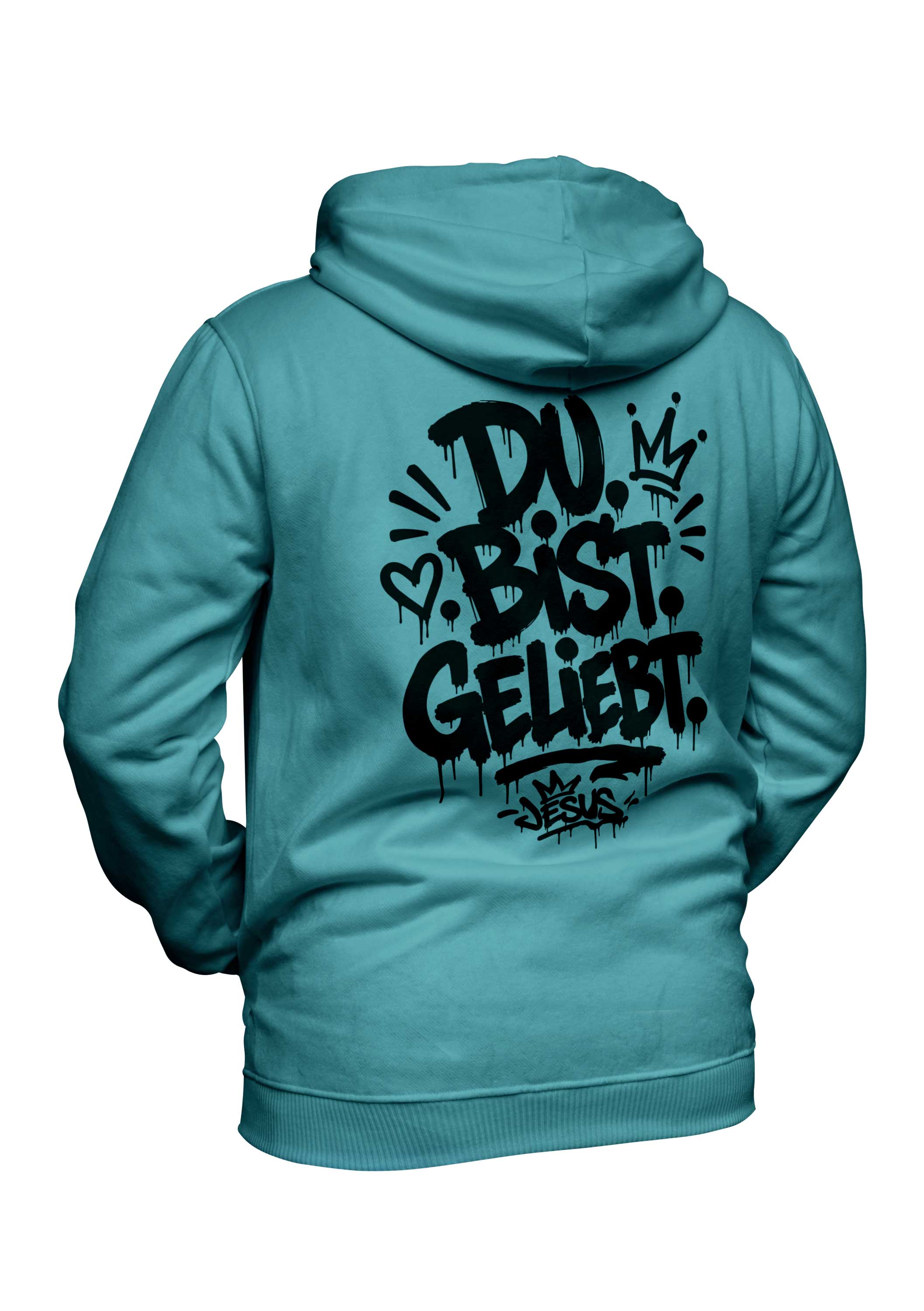 Over Size Hoodie Jacke Herren, bis XL: DU.BIST.