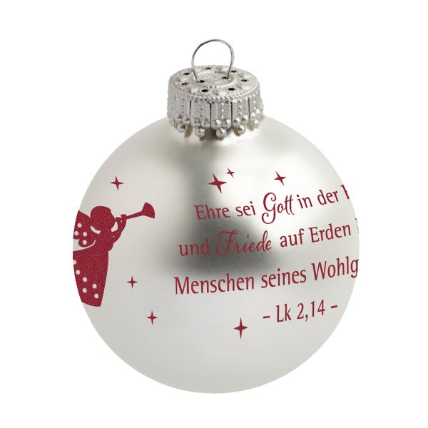 Christbaumkugel "Ehre sei Gott" - silber