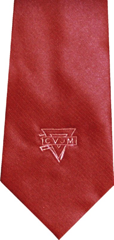 CVJM-Krawatte vierfarbig, dunkelrot