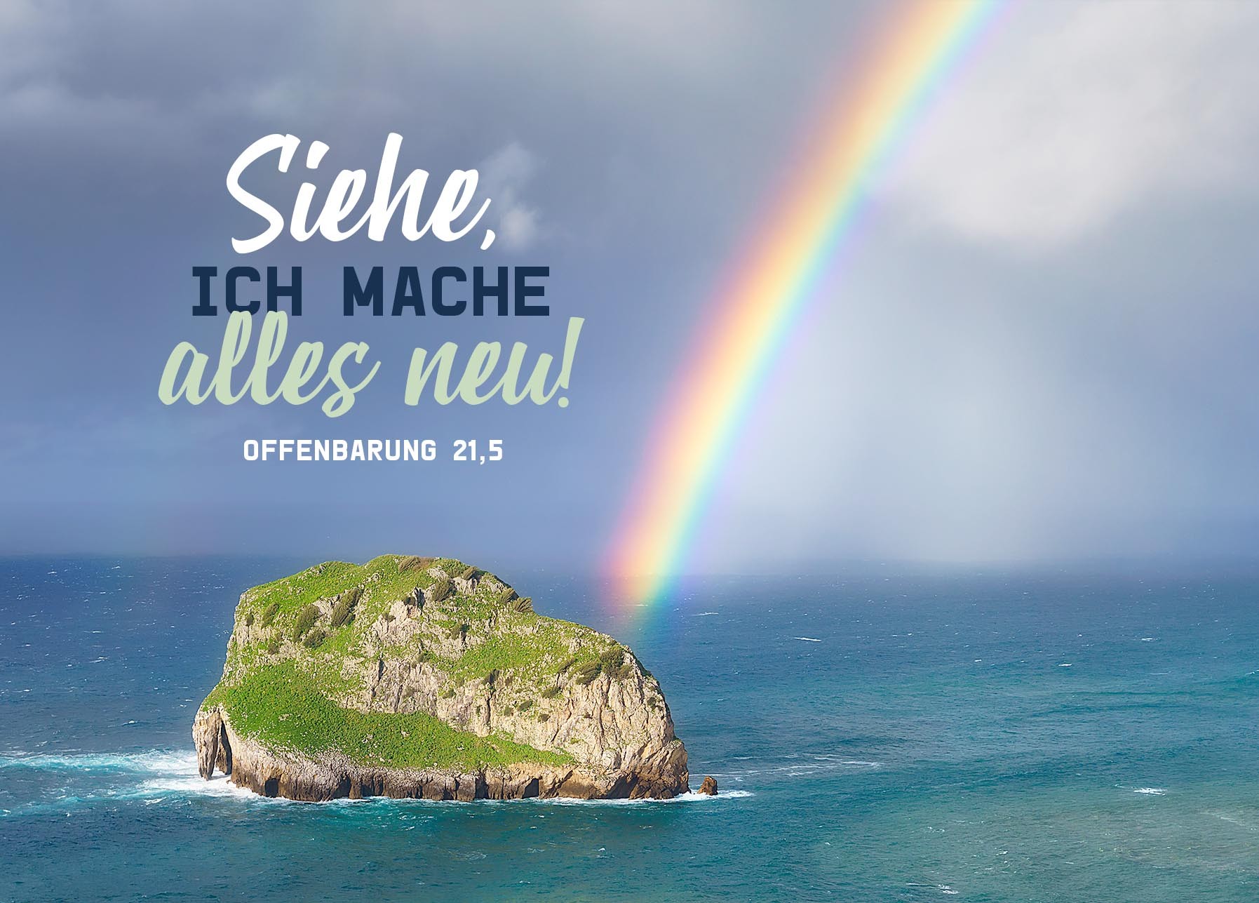 Jahreslosung Postkarte 2026 - Regenbogen