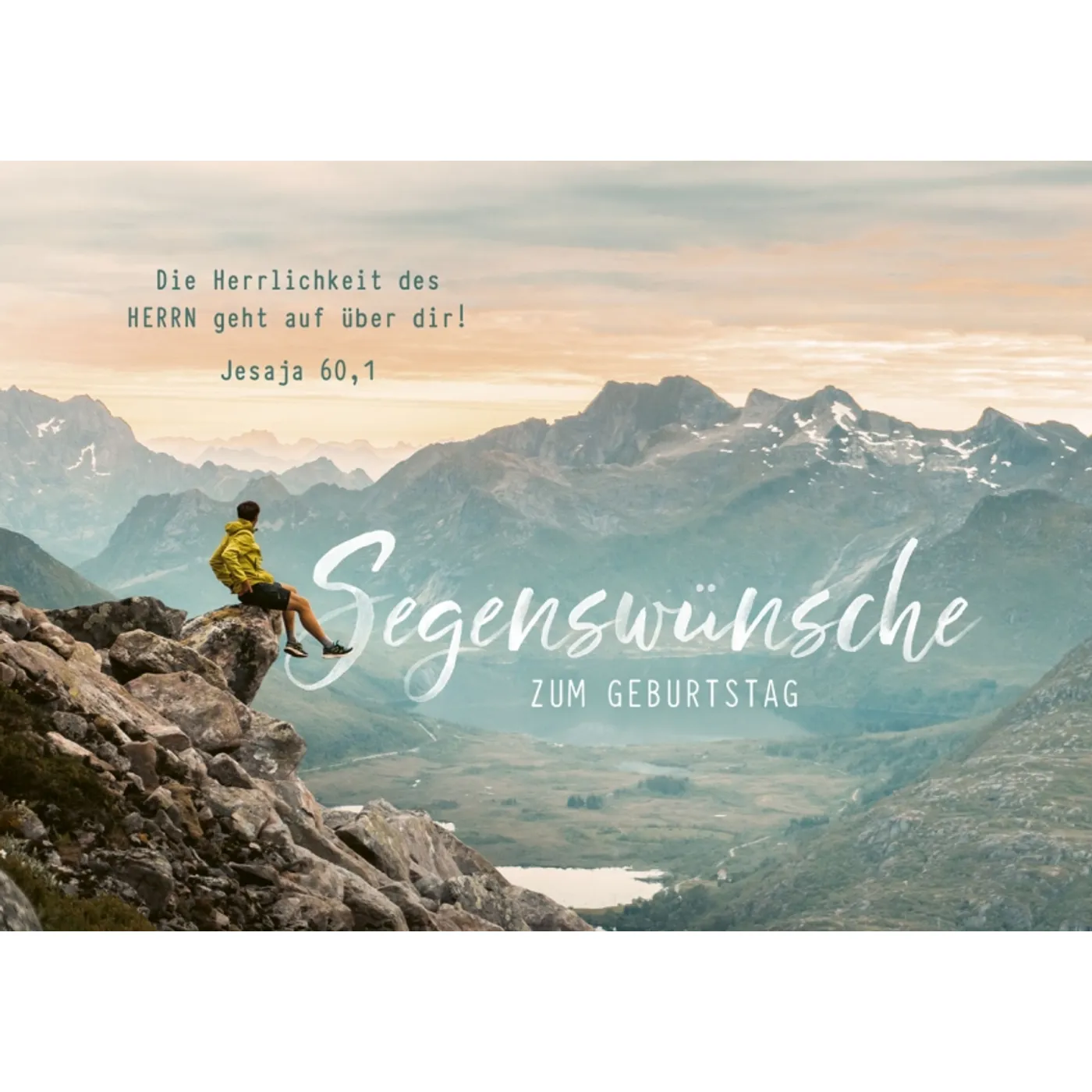 Faltkarte: Segenswünsche zum Geburtstag (Bergpanorama)