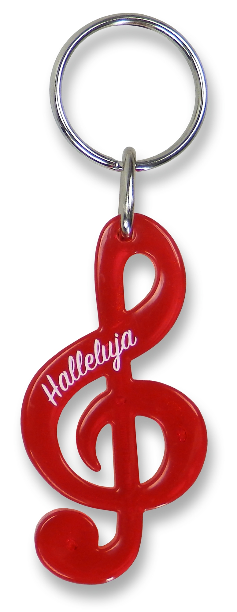 Schlüsselanhänger Notenschlüssel "Halleluja" - rot