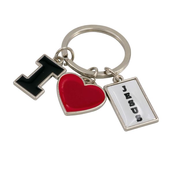 Metall-Schlüsselanhänger "I love Jesus"