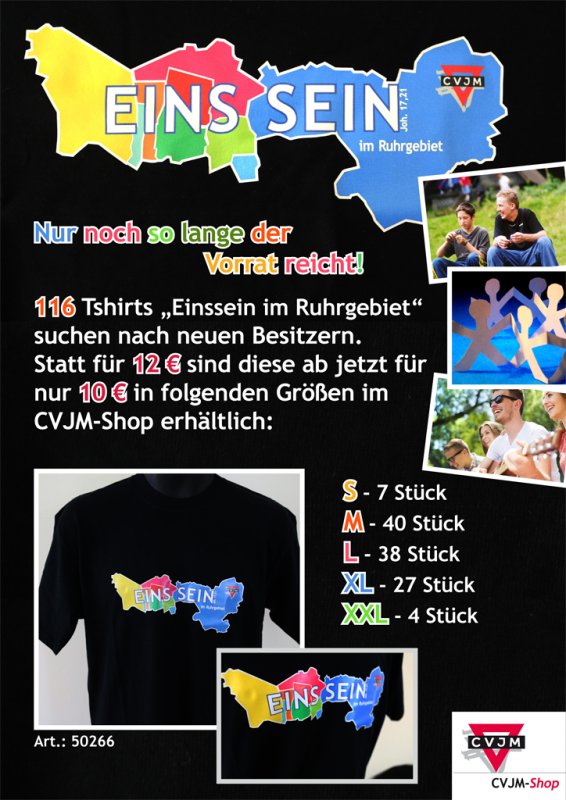 T-Shirt „Eins sein im Ruhrgebiet“  unisex S schwarz