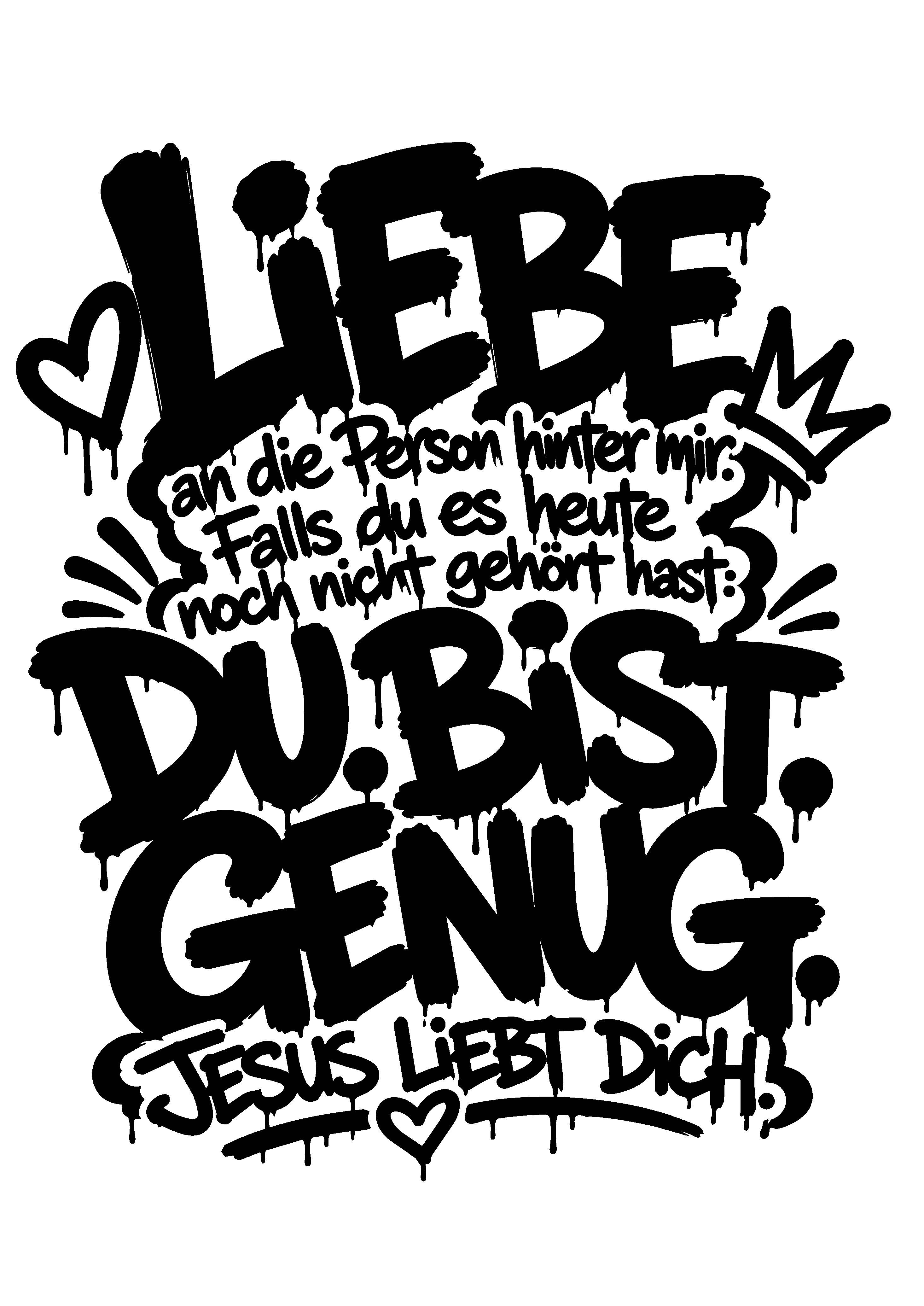 Oversize TShirt Damen: DU.BIST.