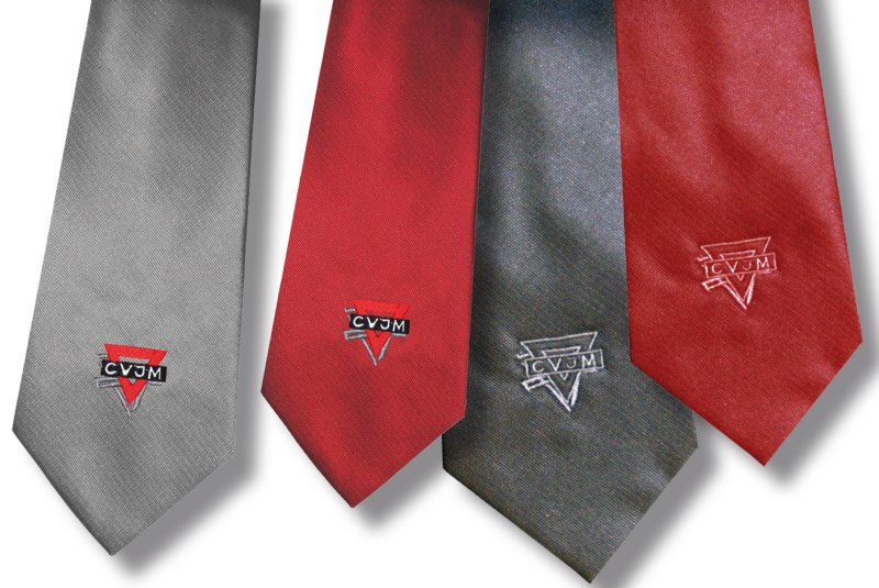 CVJM-Krawatte vierfarbig, dunkelrot