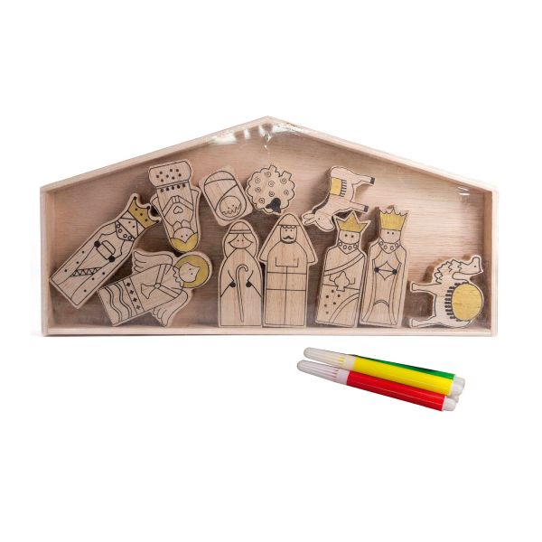 Krippe zum Ausmalen "Heilige Familie" - groß